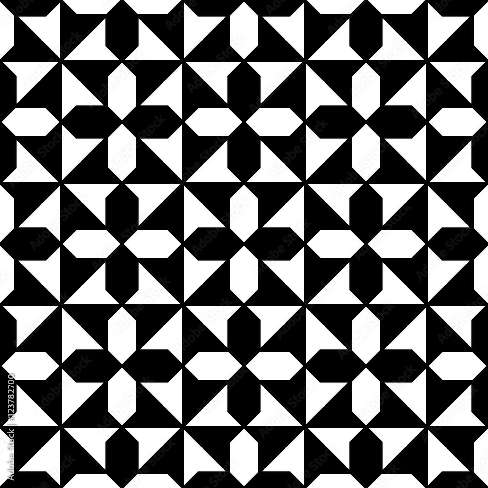 Abstract geometric tile black and white hipster fashion pillow square pattern Abstract geometric tile black and white hipster fashion pillow square pattern