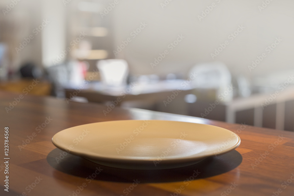 Plate on the kitchen table Plate on the kitchen table