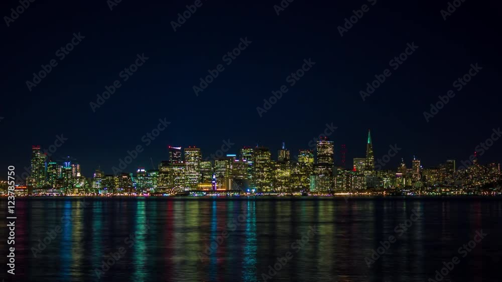 Downtown San Francisco Skyline at Night Timelapse Downtown San Francisco Skyline at Night Timelapse