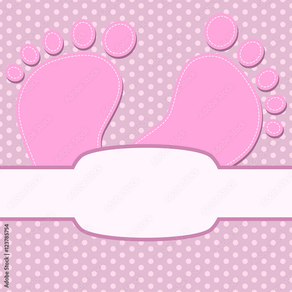 Cute background with children's footprints. Vector illustration.