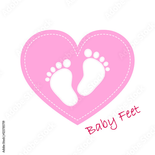 Baby footprints icon. Vector illustration.
