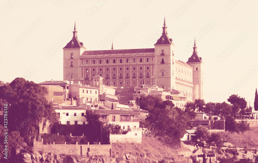 View of Alcazar of Toledo in sunny time