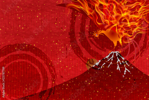 酉　富士山　年賀状　背景