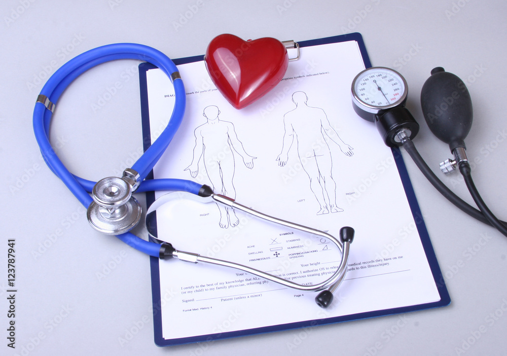 RX blank, Stethoscope and heart isolated on white background RX blank, Stethoscope and heart isolated on white background