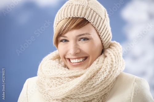 Attractive woman in winter clothes
