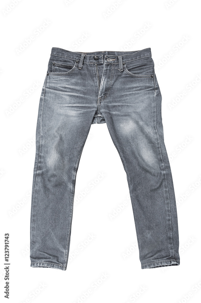 old black male jeans isolated on white old black male jeans isolated on white