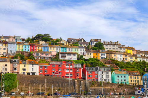 Colorful houses in Brixham, England