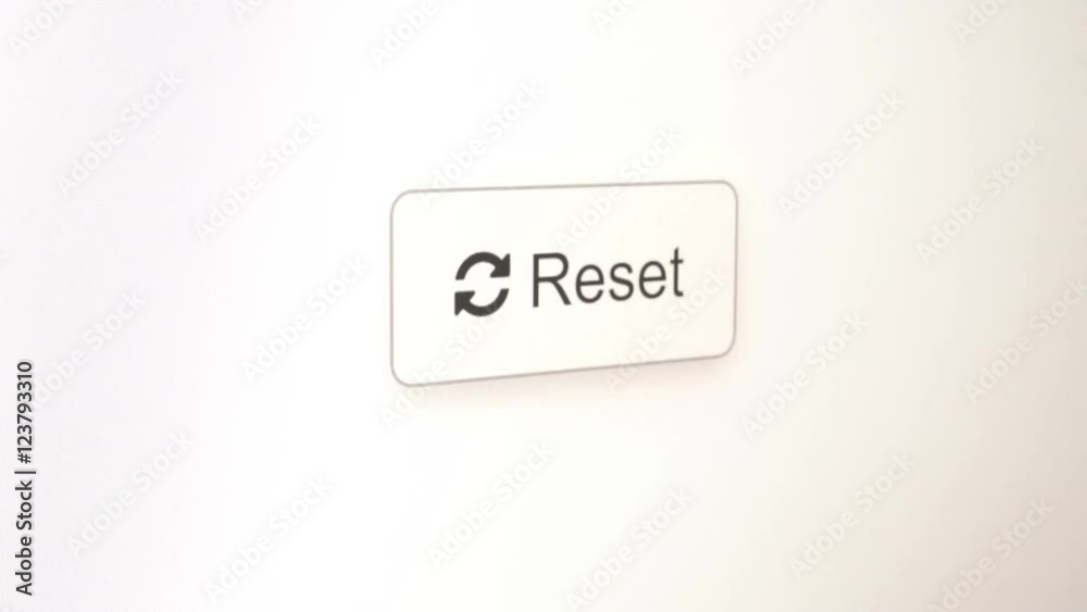 Reset button clicked in several colors and background shades, actual video of computer screen so pixels are subtly shown. OK for commercial use, all elements are open source.
