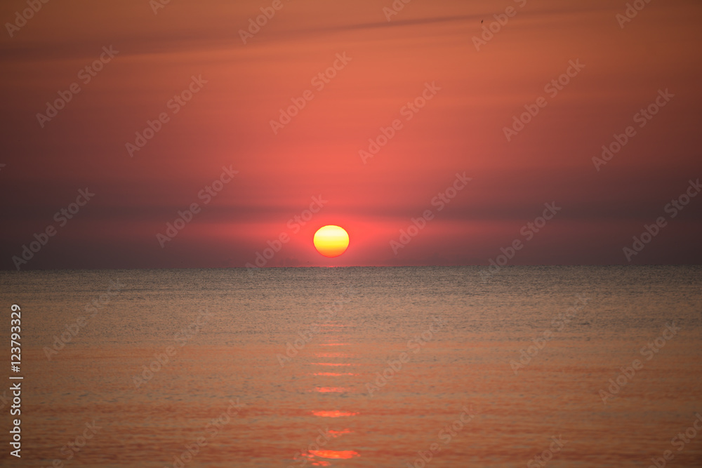 Sunrise at black sea,Olimp,Romania