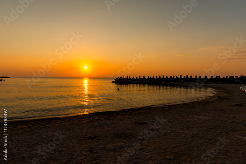 Sunrise at black sea Olimp Romania