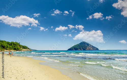 Beautiful Paradise beach, Thassos island, Greece. Probably the most beautiful Greek beaches. photo