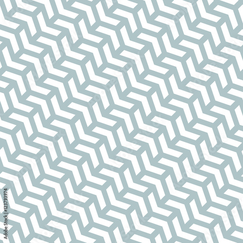 Geometric vector light blue and white pattern with arrows. Seamless abstract background