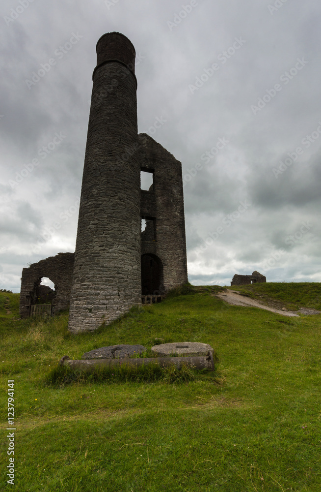 Chimney and Derelict Building at Magpie Mine