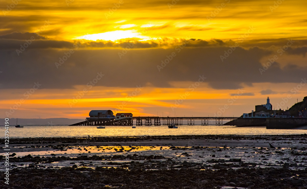 Mumbles Pier At Sun Rise
