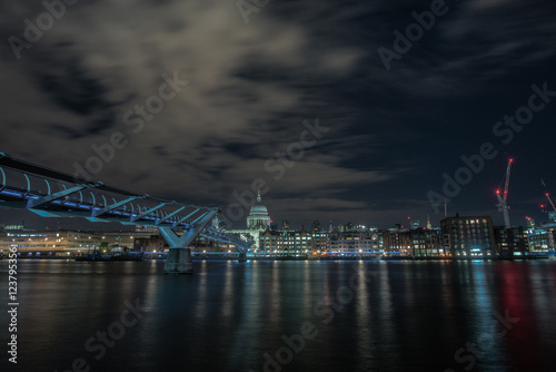 View of St Pauls from Southbank alongside the Millenium Bridge