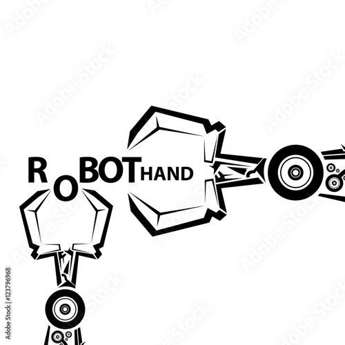 vector robotic arm symbol. robot hand.