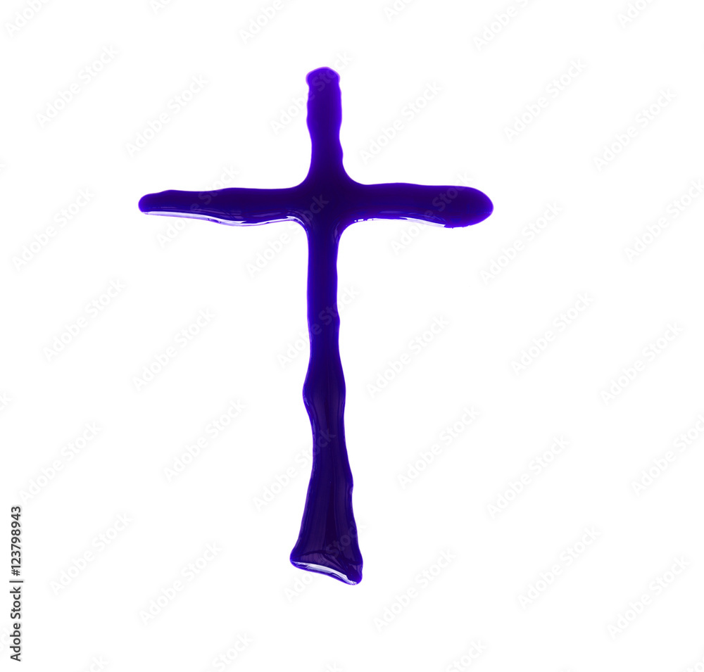 Crucifix made of blue blood Crucifix made of blue blood