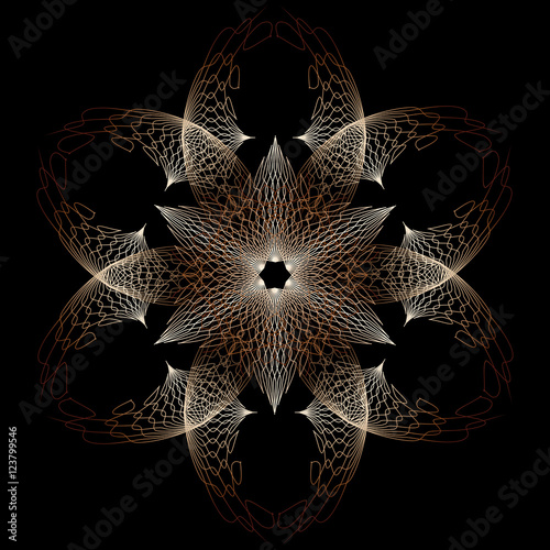 vector gold openwork lace pattern