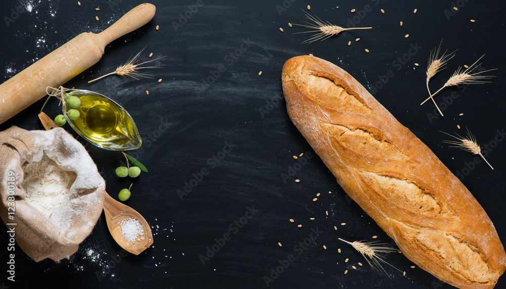 Εκτύπωση καμβά Various traditional ingredients for preparation of cooking of br