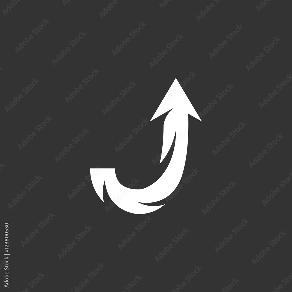 Up arrow logo. Vector icon on black background Up arrow logo. Vector icon on black background