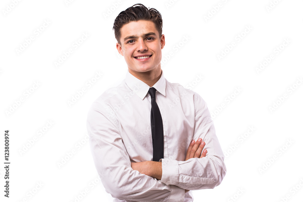 Young handsome business man with crossed hands Young handsome business man with crossed hands