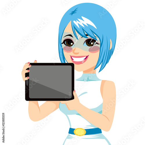 Beautiful futuristic girl d...