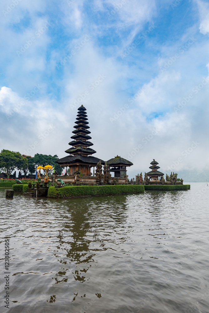 Pura Ulun Danu Bratan, Hindu temple on Bratan lake, Bali island, Pura Ulun Danu Bratan, Hindu temple on Bratan lake, Bali island,