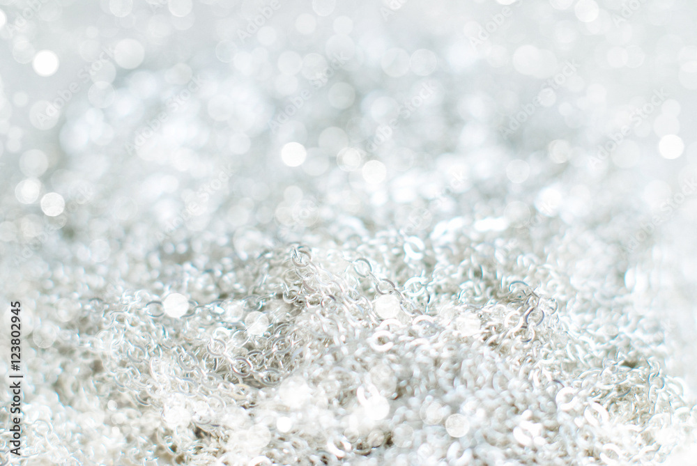 Obraz premium Christmas Winter Silver Bokeh Background - Bokeh Light Texure