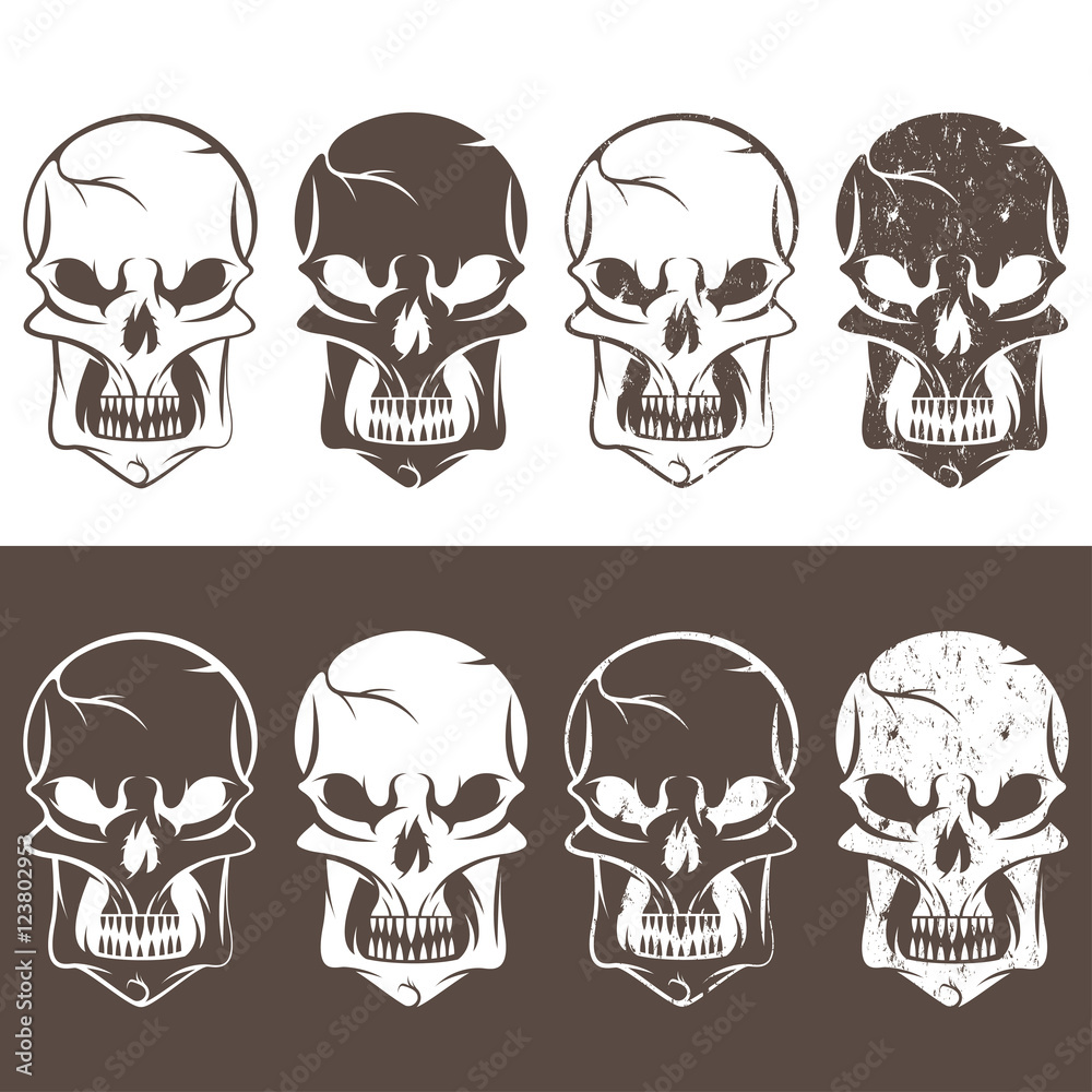 Obraz premium set of skulls vector design template illustration