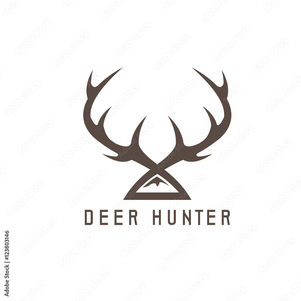 deer horns vector design template,hunting illustration Stock Vector | Adobe  Stock