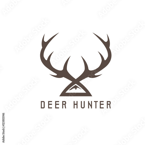 deer horns vector design template,hunting illustration