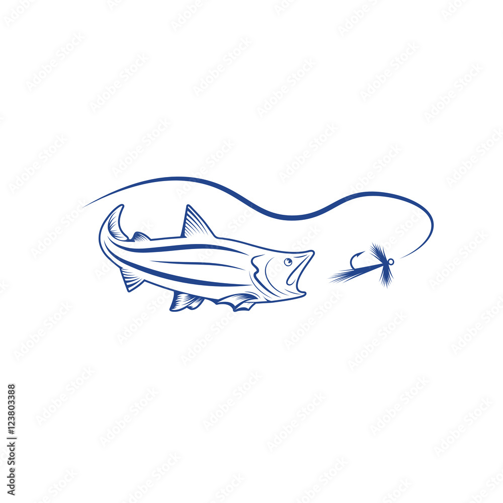 abstract fish and lure vector design template abstract fish and lure vector design template