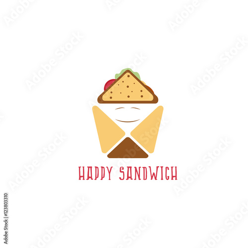 happy sandwich box abstract vector design template