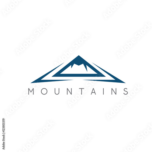 simple vector illustration of the abstract mountains