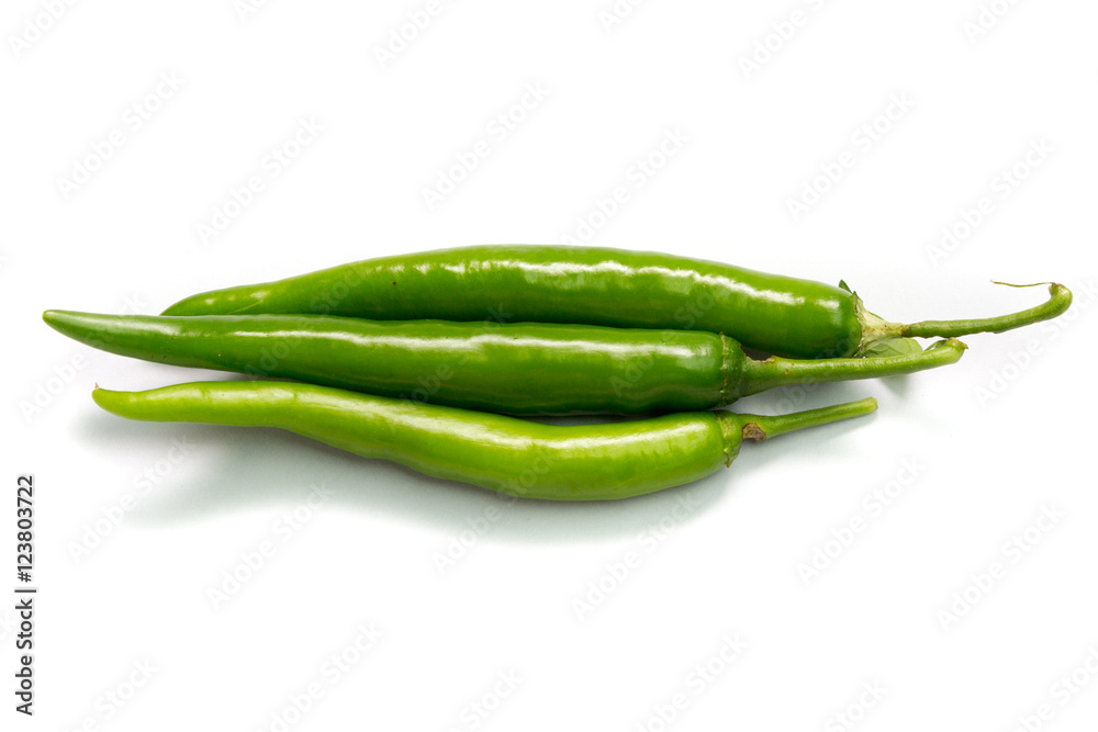 Green peppers on a white background. Green peppers on a white background.