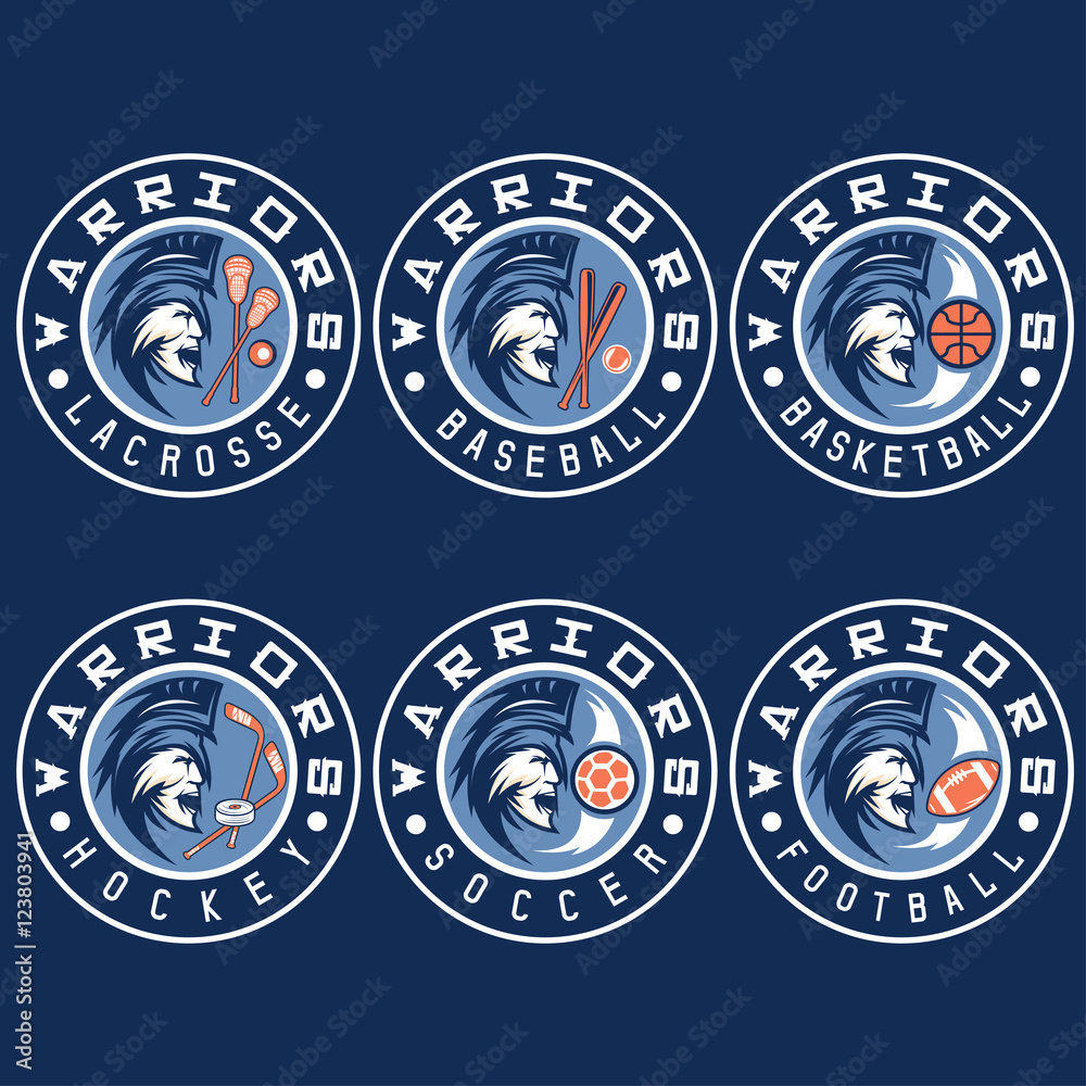 spartan warrior as emblem of sports teams