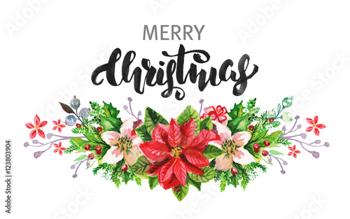 Watercolor christmas background.