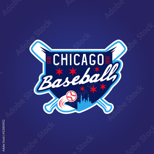 chicago baseball vintage sport coat of arms , vector crest