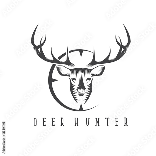 deer head with target vector design template