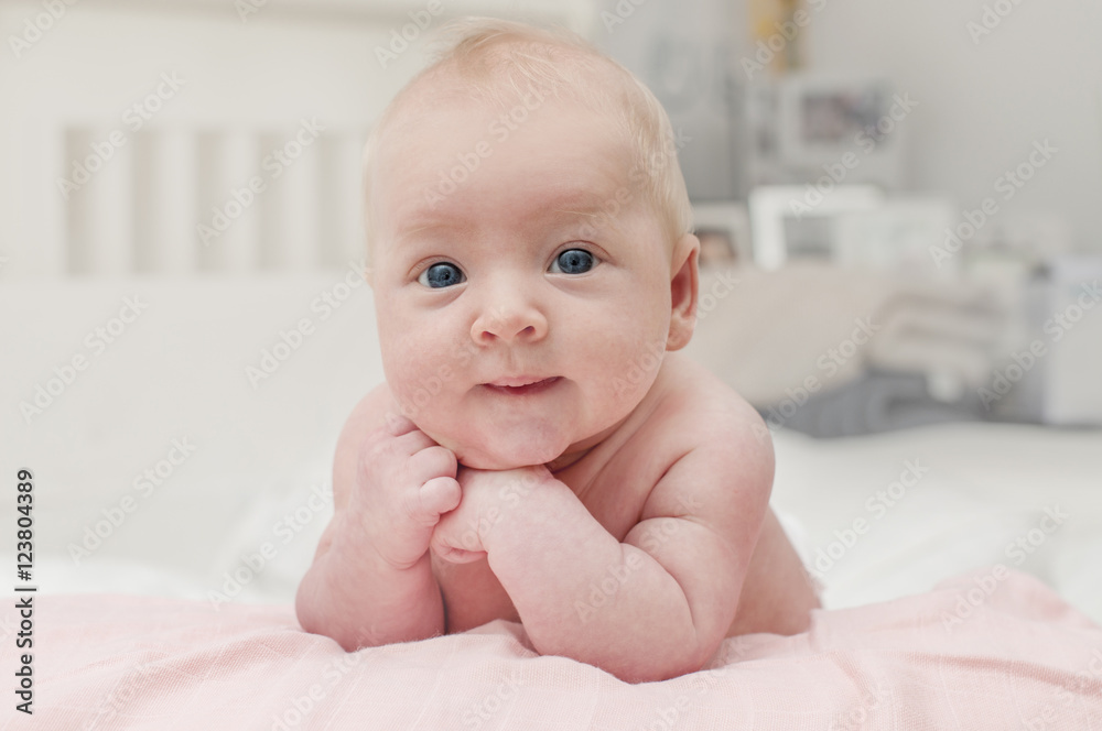 Cute adorable newborn baby with blue eyes portrait Cute adorable newborn baby with blue eyes portrait