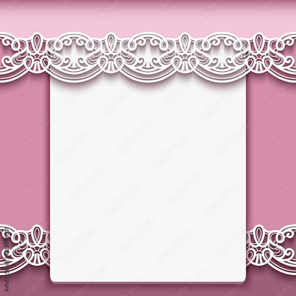 Vintage paper background with lace borders Stock Vector | Adobe Stock