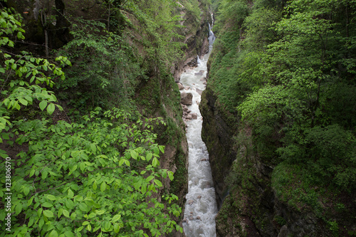 The narrow canyon Urukh river. Digoriya, North Ossetia, North Caucasus, Russia. photo