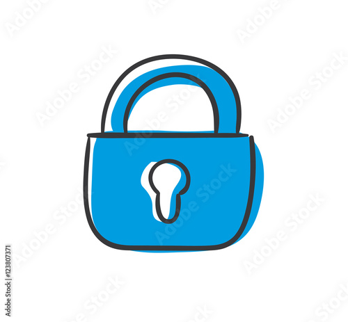 Stick Figures Series Icon / Schloss geschlossen