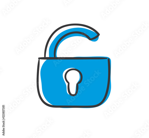 Stick Figures Series Icon / Schloss offen