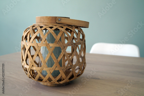 Candle in bamboo