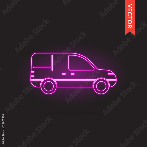 Neon Car Icon  Car Icon Vector  Car Icon Object  Car Icon Image 