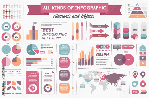 Infographics Elements and Objects Big Huge Set All Kinds of Info