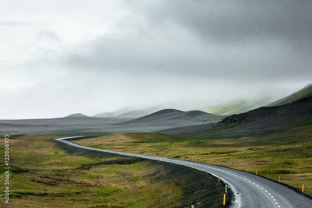 View at mountain landscape in Iceland