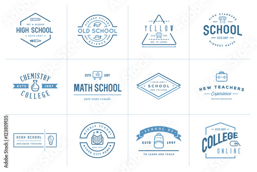Set of Vector School or College Identity Elements can be used as