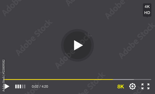 Video Player Window with Menu and Buttons Panel Vector